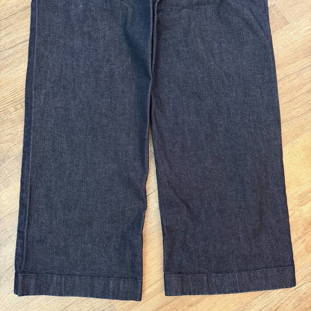 L.L.Bean Classic Fit Jean Women 6 Straight Denim Dark Blue Solid Chic Minimalist - Picture 6 of 13